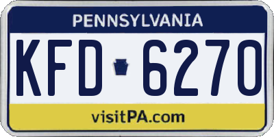 PA license plate KFD6270