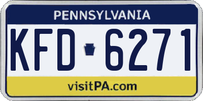 PA license plate KFD6271