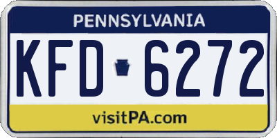 PA license plate KFD6272