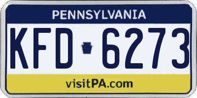 PA license plate KFD6273