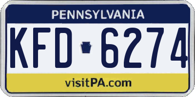 PA license plate KFD6274