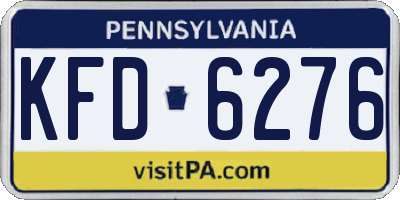 PA license plate KFD6276