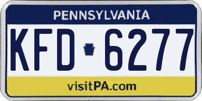 PA license plate KFD6277