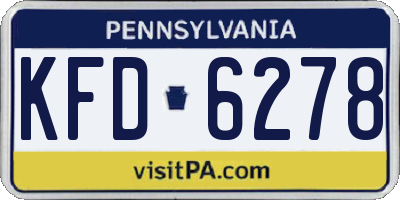 PA license plate KFD6278