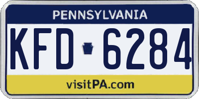 PA license plate KFD6284