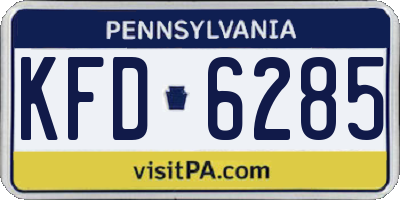 PA license plate KFD6285