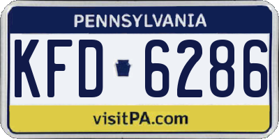 PA license plate KFD6286