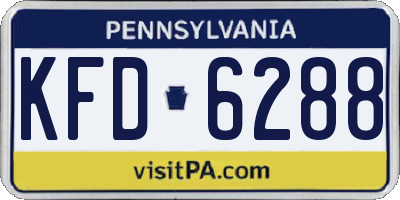 PA license plate KFD6288