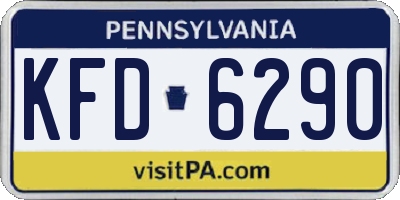 PA license plate KFD6290