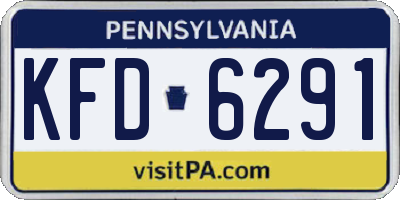 PA license plate KFD6291