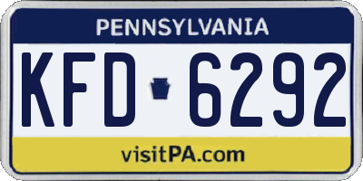PA license plate KFD6292
