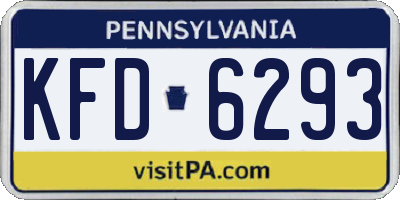 PA license plate KFD6293