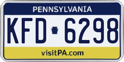 PA license plate KFD6298