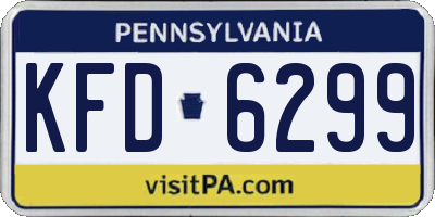 PA license plate KFD6299
