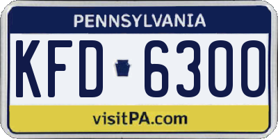 PA license plate KFD6300