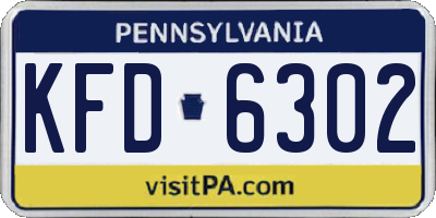 PA license plate KFD6302