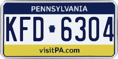 PA license plate KFD6304