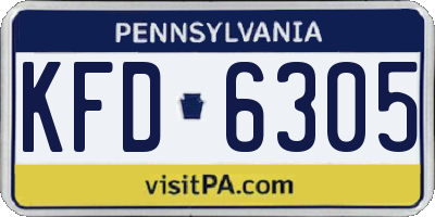 PA license plate KFD6305