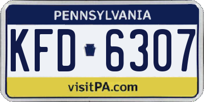 PA license plate KFD6307