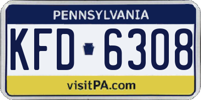 PA license plate KFD6308