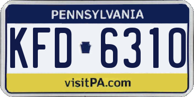 PA license plate KFD6310