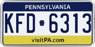PA license plate KFD6313