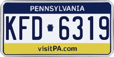PA license plate KFD6319