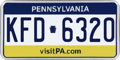 PA license plate KFD6320