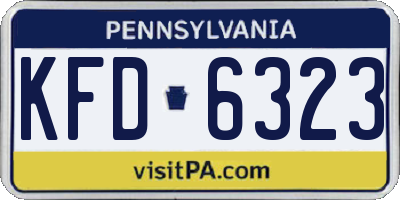 PA license plate KFD6323