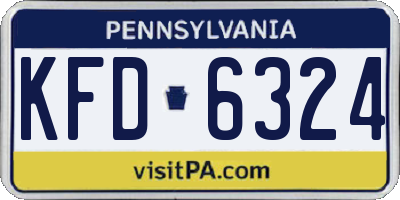PA license plate KFD6324