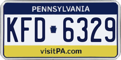 PA license plate KFD6329