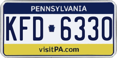 PA license plate KFD6330