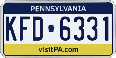 PA license plate KFD6331