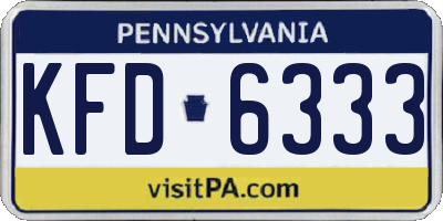 PA license plate KFD6333