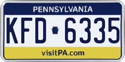 PA license plate KFD6335