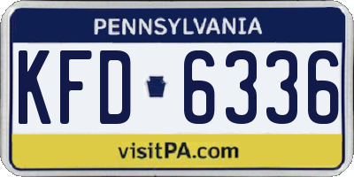 PA license plate KFD6336