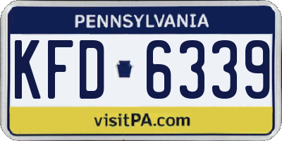 PA license plate KFD6339