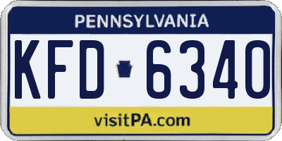 PA license plate KFD6340