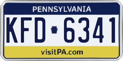 PA license plate KFD6341