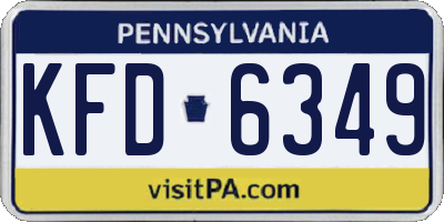 PA license plate KFD6349