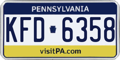 PA license plate KFD6358