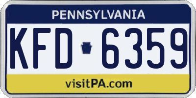 PA license plate KFD6359