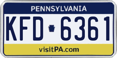 PA license plate KFD6361