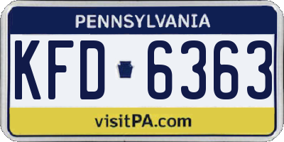 PA license plate KFD6363