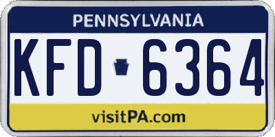 PA license plate KFD6364
