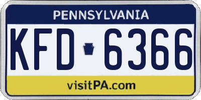PA license plate KFD6366