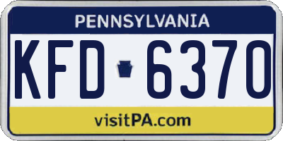 PA license plate KFD6370
