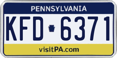 PA license plate KFD6371