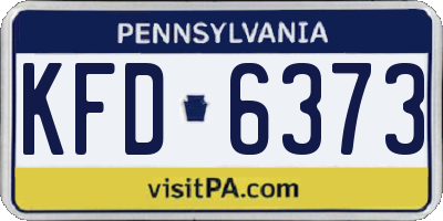 PA license plate KFD6373
