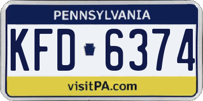 PA license plate KFD6374